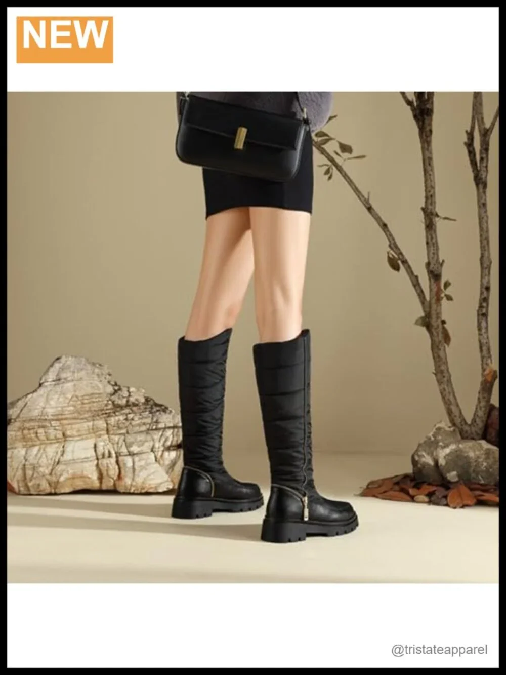 Plush Lined Warm Knee-High Snow Boots Waterproof Non-Slip Outdoor Winter Hiking